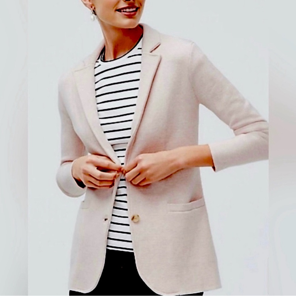 J. CREW Pink Cotton Knit Blazer Size XXS
Lightweight Preppy Spring Summer